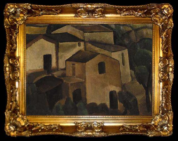framed  Pier Leone Ghezzi Huizengroep bij Taormina, ta009-2